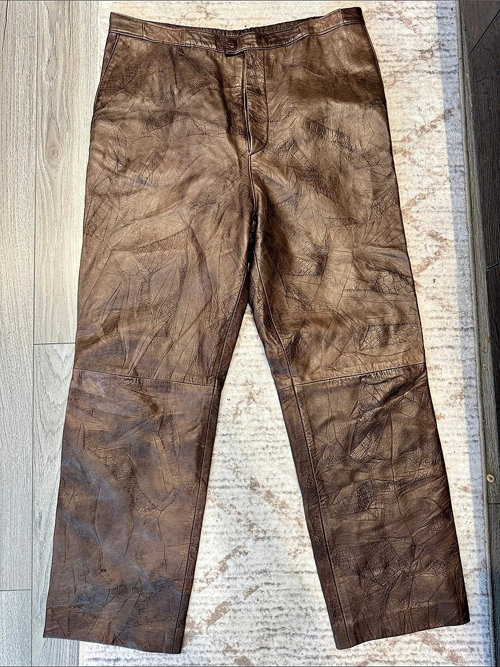 Dero Enterprises By Rocco Straight Leg Leather Pants Brown Size 10
